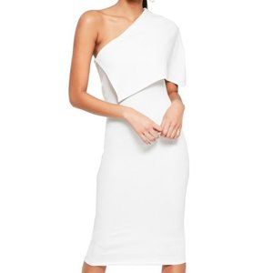 BLACK Missguided One Shoulder Cape Dress